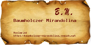 Baumholczer Mirandolina névjegykártya